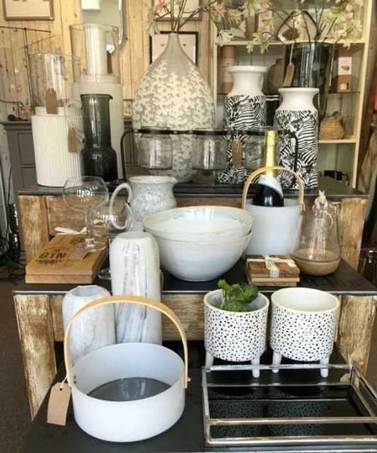 A display of house and home items inside the shop